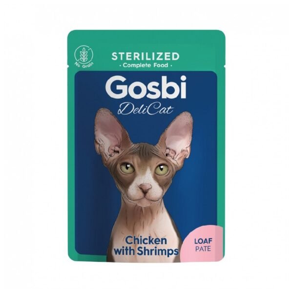 Gosbi DeliCat Sterilized Chicken With Shrimps Loaf 70g Pouch