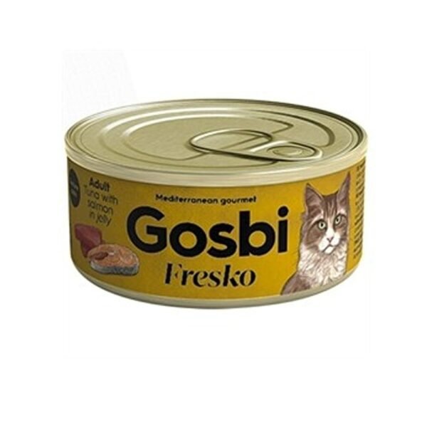 Gosbi Fresko Adult Tuna With Salmon Wet Cat Food 70g can