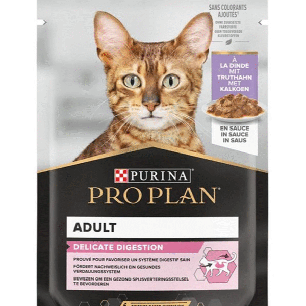 Pro Plan Delicate Digestion Adult Wet Cat Food With Turkey in Gravy 85g Pouch