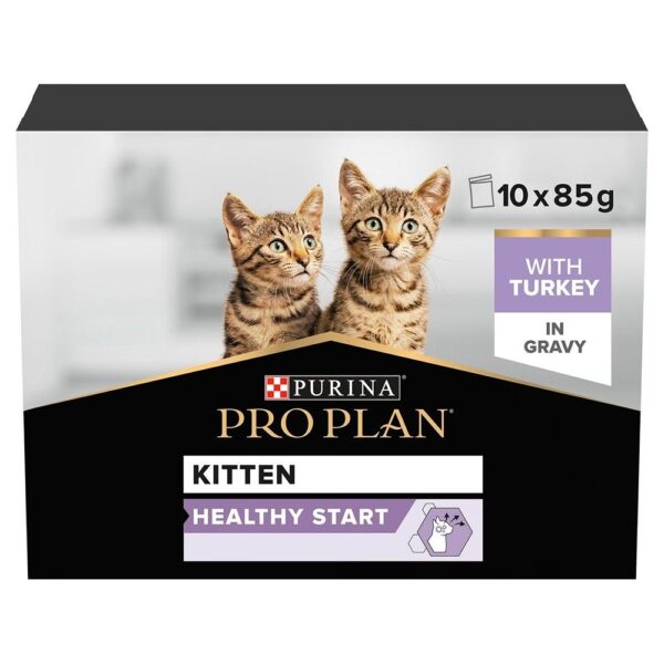 Pro Plan Kitten Wet Cat Food Turkey in Gravy 10 x 85g
