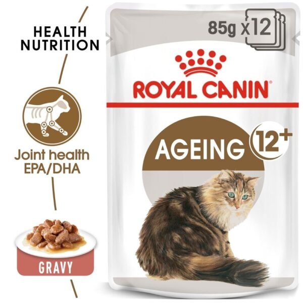 Royal Canin Ageing +12 Adult Gravy Wet Cat Food 85g x 12 Pouches