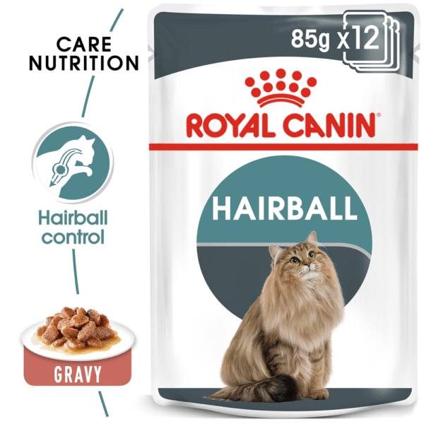 Royal Canin Hairball Adult Gravy Wet Cat Food 85g x 12 Pouches