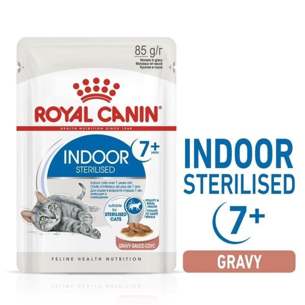 Royal Canin Indoor 7+ Gravy Wet Cat Food 85g x 12 Pouches