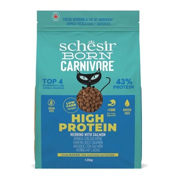 Schesir Born Carnivore Herring With Salmon Adult Dry Cat Food  255 g