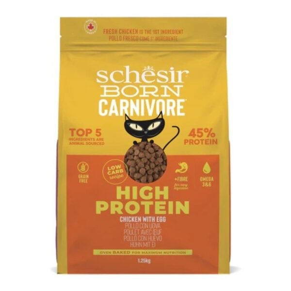 Schesir Born Carnivore Chicken With Egg Adult Dry Cat Food 1.25 kg