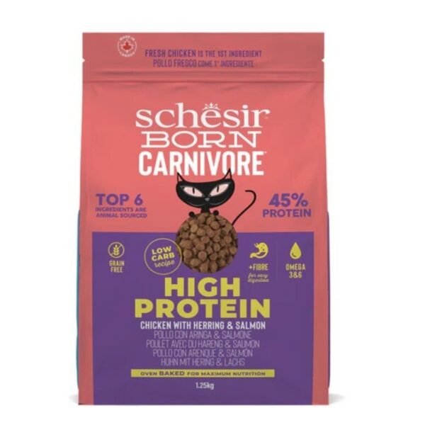 Schesir Born Carnivore Chicken With Herring & Salmon Adult Dry Cat Food 255 g