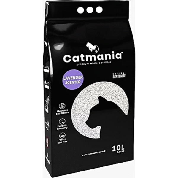 Catmania Premium Dust Free White Clumping Cat Litter Lavender 10 L