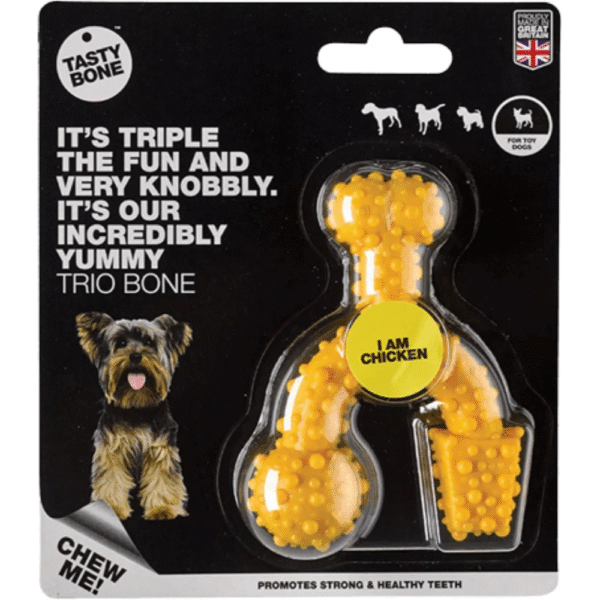 TastyBone Nylon Trio Toy Dog, Chicken
