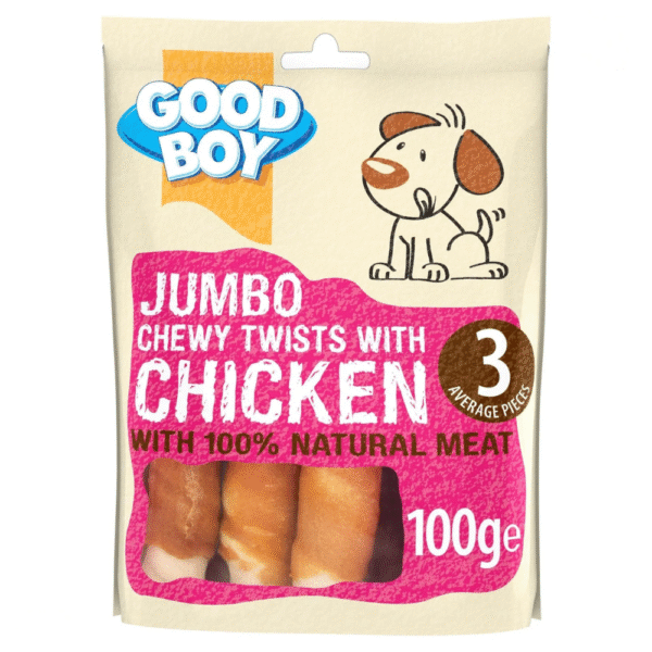 Good Boy Jumbo Chicken Chewy Twists Dog Treats 100 gm
