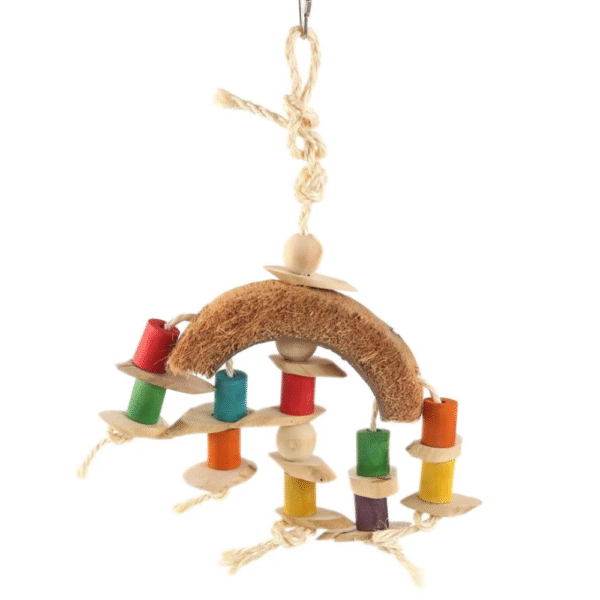 Coconut Rainbow Bridge Bird Toy