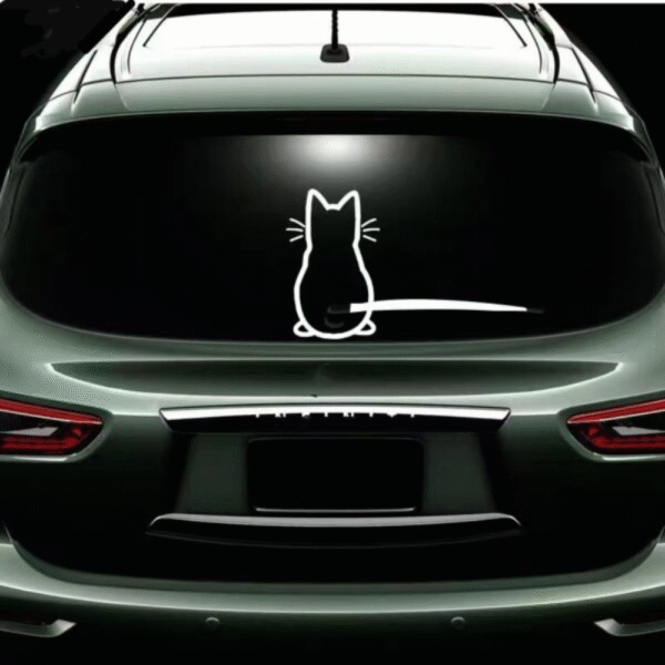 Cute Cat Car Window Sticker Reflective
