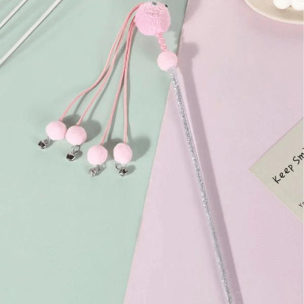 Small Cat Toy Bell Stick With Tassel Charming Little monster