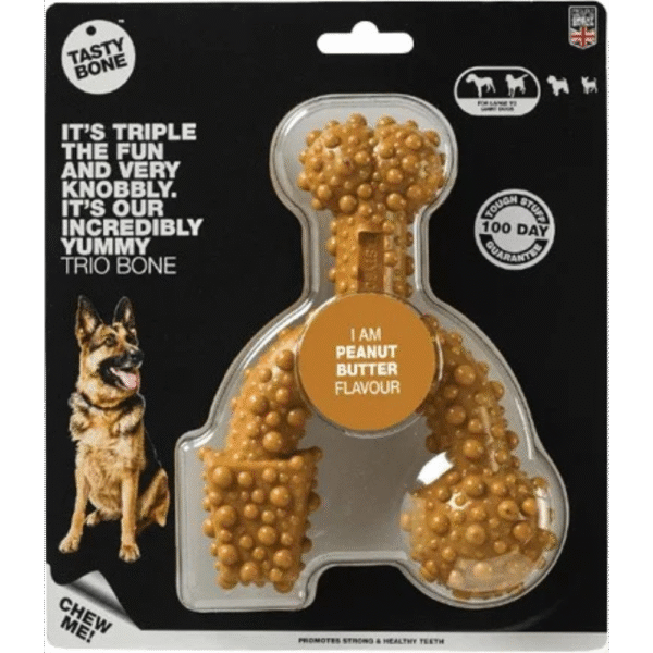 TastyBone Nylon Trio Large Dog, Peanut Butter