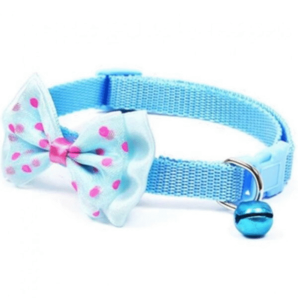 Polka Dot Bow Tie Pet Collar With Bell