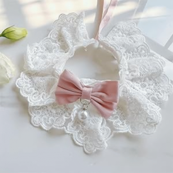 Floral Aesthetic Cats Bow Tie Collar With Bell