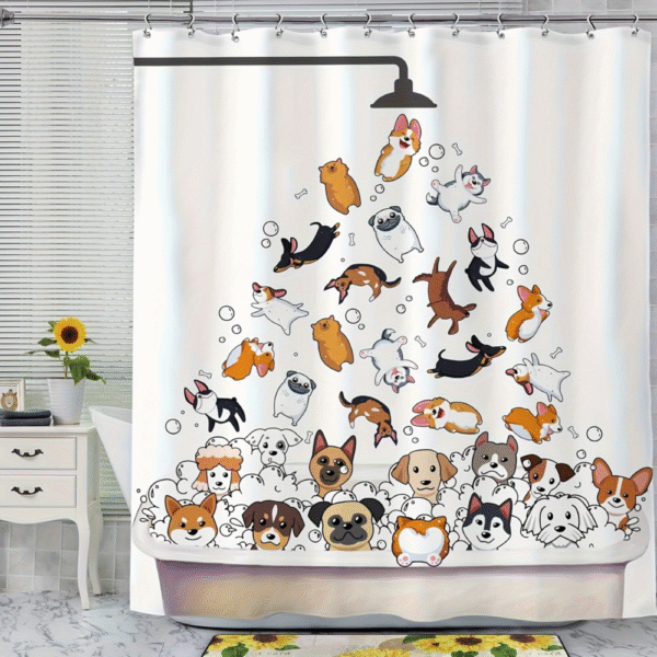 Dogs Cartoon Shower Curtain
