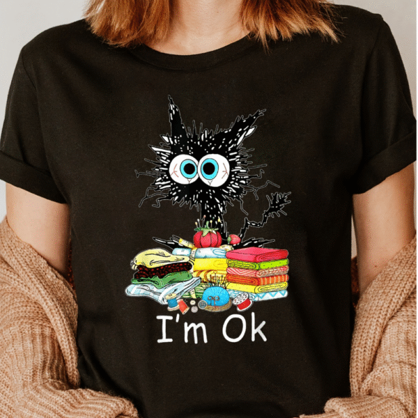 Cat Print Crew Neck Short Sleeve T Shirt