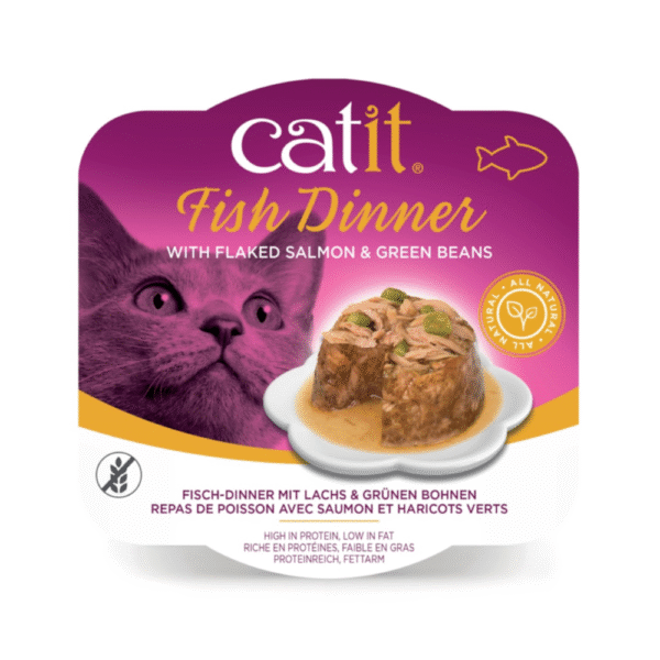 Catit Fish Dinner, Salmon & Green Beans Wet Cat Food 80gm