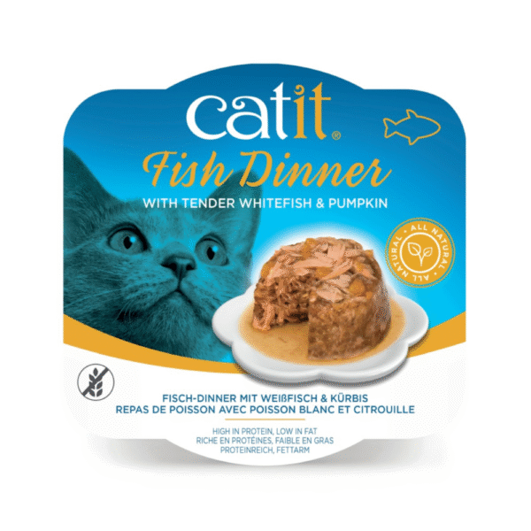 Catit Fish Dinner, Whitefish & Pumpkin Wet Cat Food 80gm