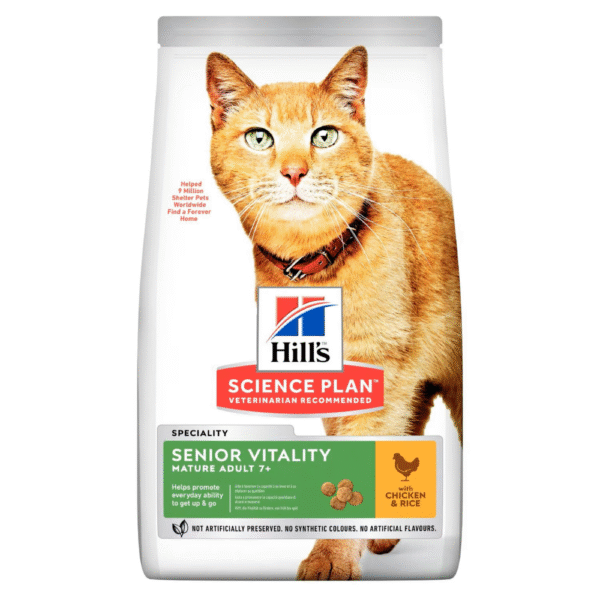 Hills Senior Vitality Mature Adult 7+ Dry Cat Food With Chicken & Rice 1.5Kg