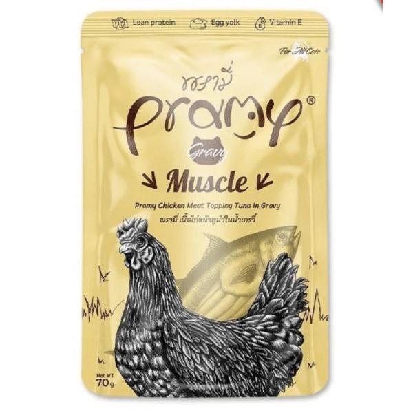 Pramy Muscle Chicken Topping Tuna In Gravy Wet Cat Food 70g