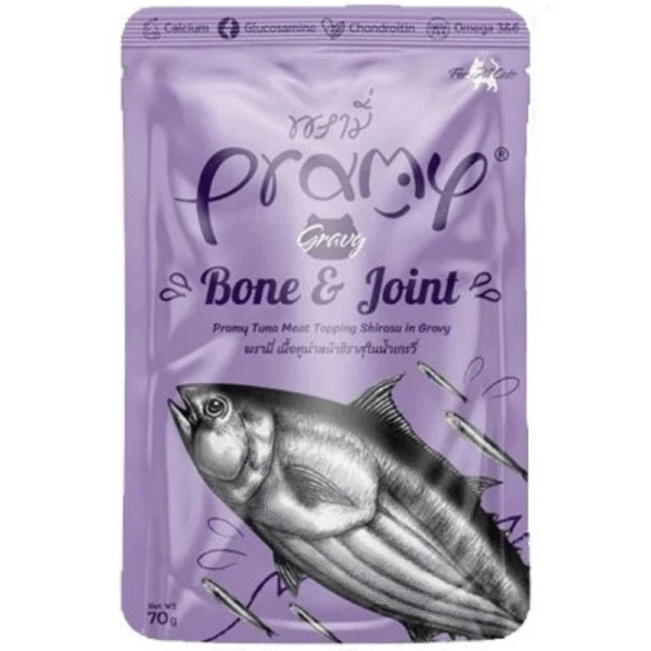 Pramy Bone & Joint Tuna Topping Shirasu In Gravy Wet Cat Food 70g