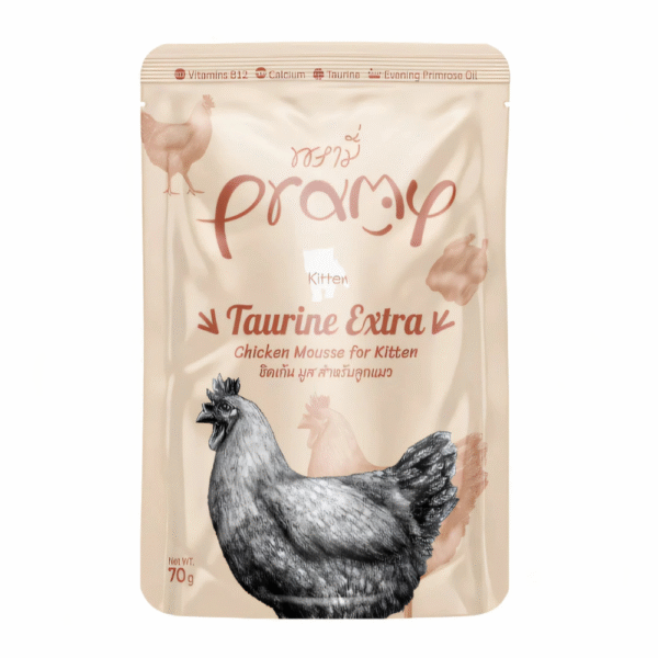 Pramy Extra Taurine Chicken Mousse For Kitten Wet Food 70g