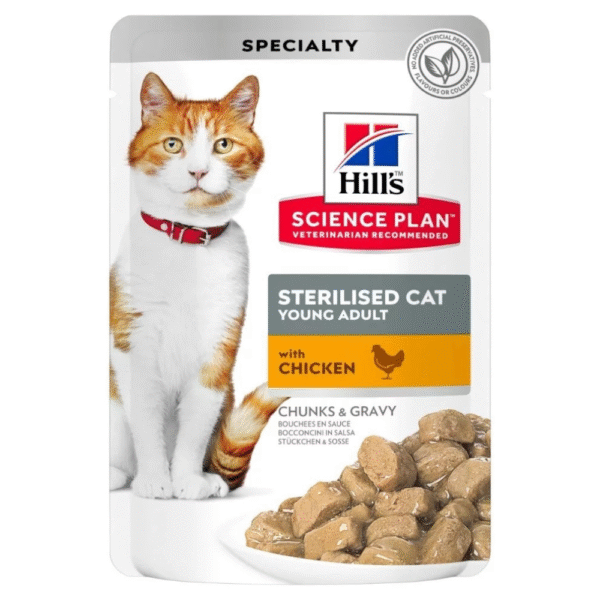 Hills Sterilised Care Adult Chicken Gravy Wet Cat Food 85g X12 Pouches