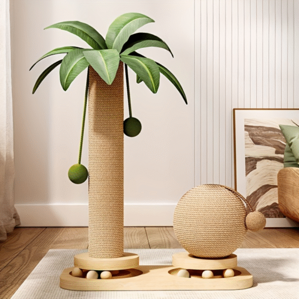 Coconut Tree Cat Scratching Post & Play Tower