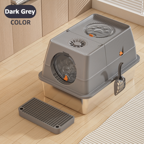 British Stainless Steel Extra Large Cat Litter Box, 60 x 45 x 40 cm