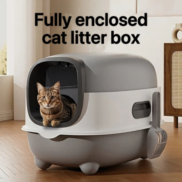 Foldable Covered Cat Litter Box With Scoop