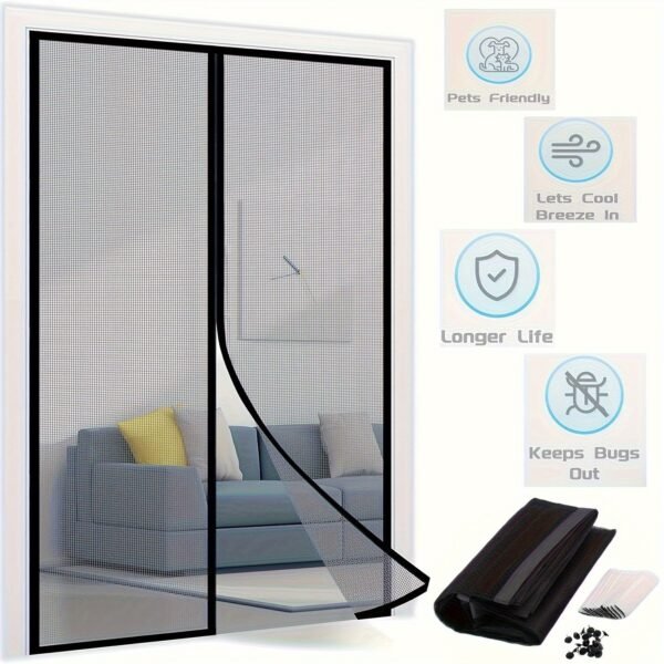 Magnetic Screen Door With Self-Sealing Mesh , 100 Cm X 210 Cm