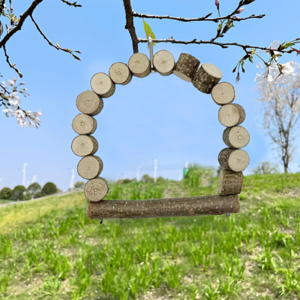 Natural Wooden Bird Swing and Perch