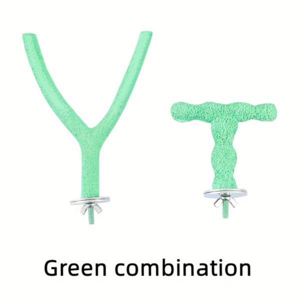 Parrot Bird Station Pole Resin Y-Shaped+T-Shaped ,2Pcs