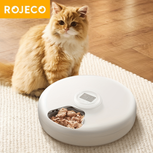 ROJECO Smart Cat Food Dispenser For Wet & Dry Kibble