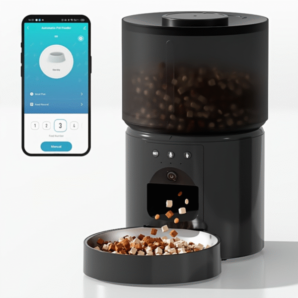 Smart Automatic Cat Feeder With An App Control Black , 3 L