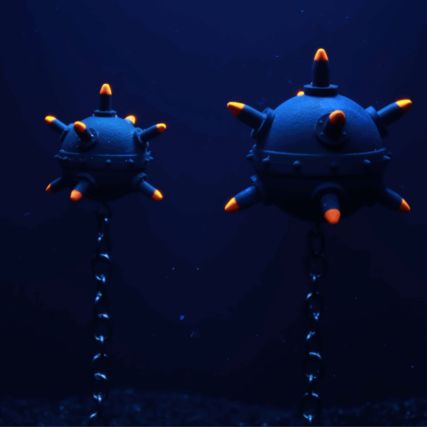 Spherical Floating Aquarium Decor with Suction Cup & Chain