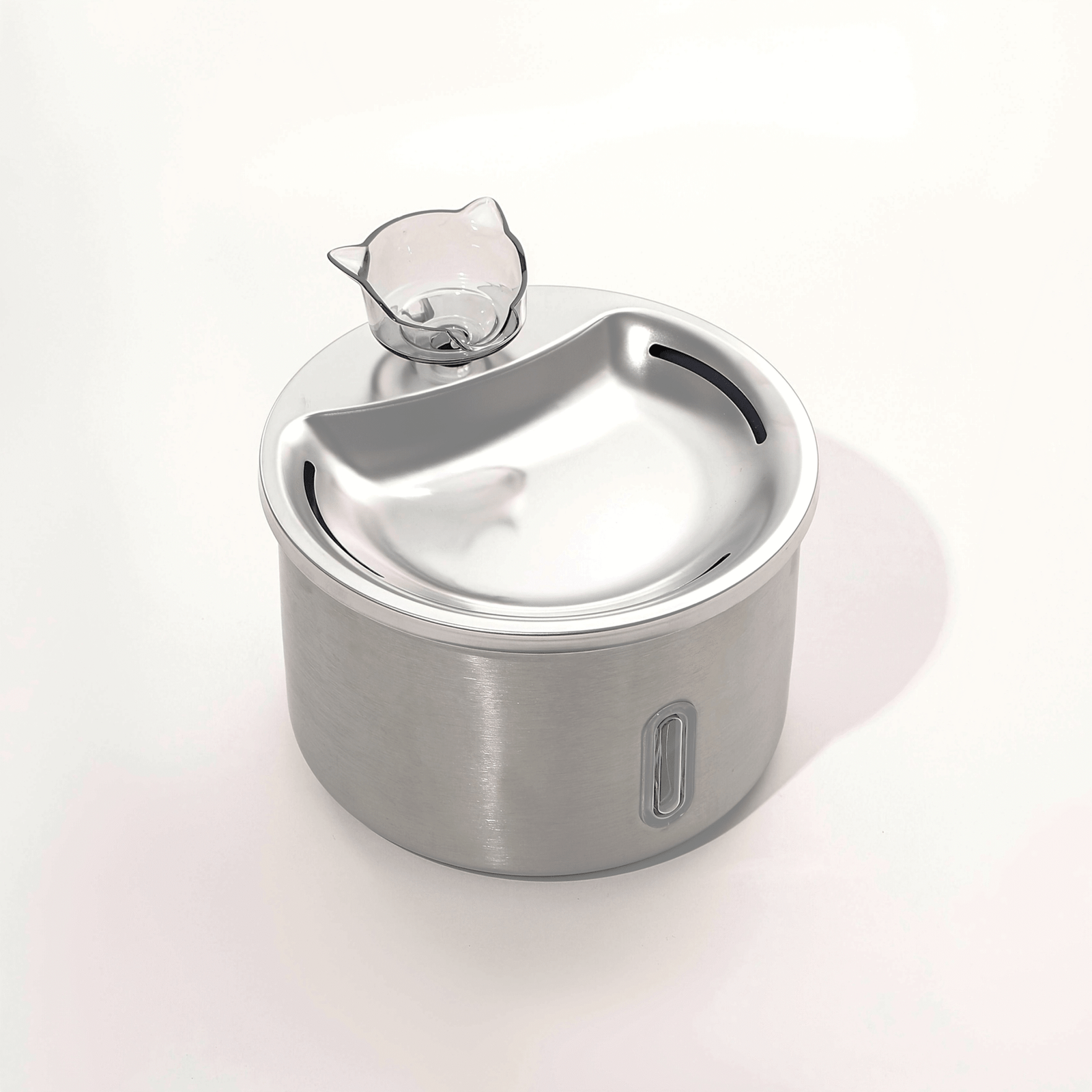 Stainless Steel Pet Water Fountain With Cat Head Outlet 2 L