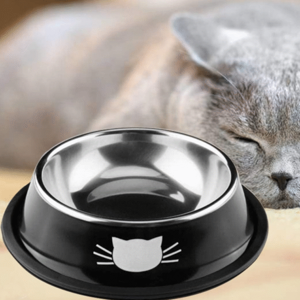 Stainless Steel With Rubber Base Bowl For Cats 0.2L 11Cm