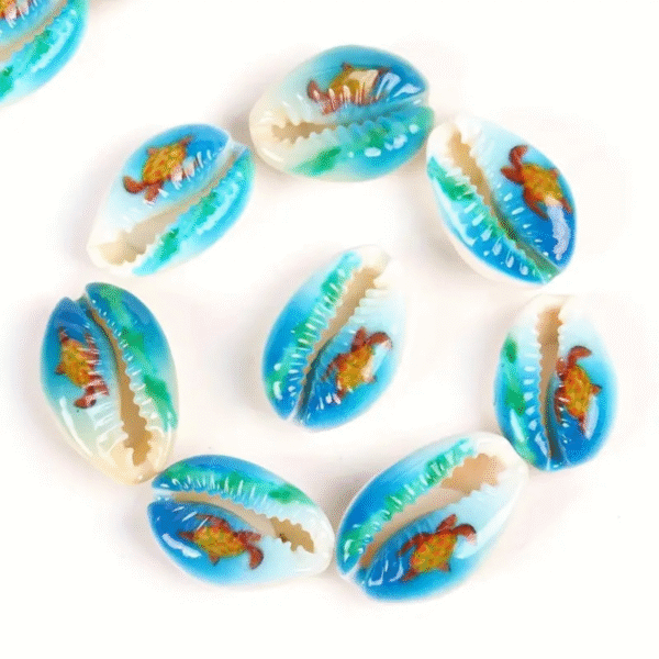 Vibrant Multicolor Natural Shell Conch Spacer Beads 10 pcs