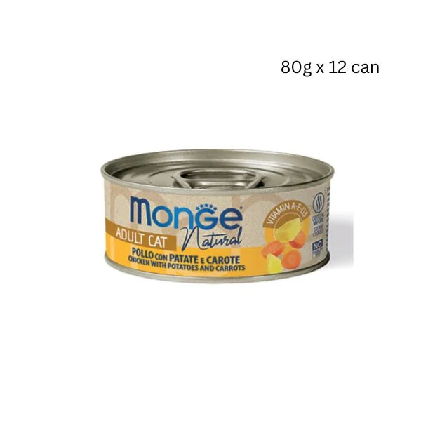 Monge Natural chicken with potatoes and carrots Cat wet food 80 gm x 12 can