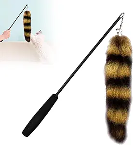 Cat Tease Wand with Durable Plush Fox Tail
