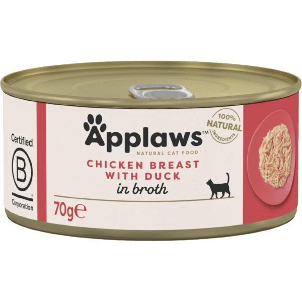 Applaws Wet Cat Food, Chicken with Duck in Broth 70 g