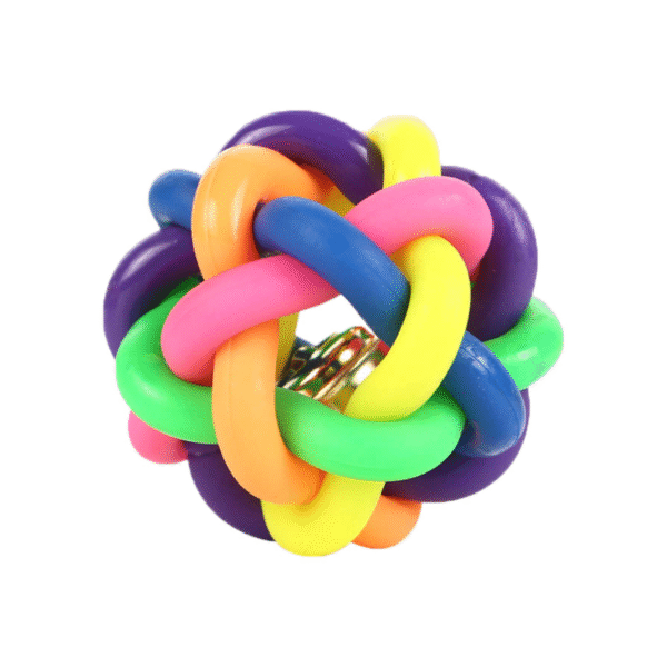 Interactive Colorful Soft Pet Play Ball With Bell