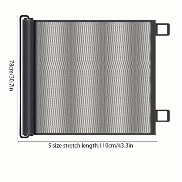 Punch-Free Retractable Child Pet Safety Gate Fence Black