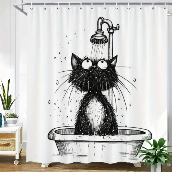 Surprised Cat Shower Curtain