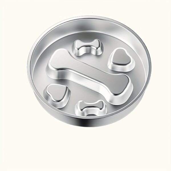 Stainless Steel Anti-Tip Slow Feeder Dog Bowl