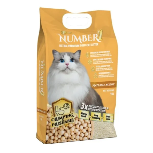 Number1 Tofu Cat Litter Natural Scent 10 Liter
