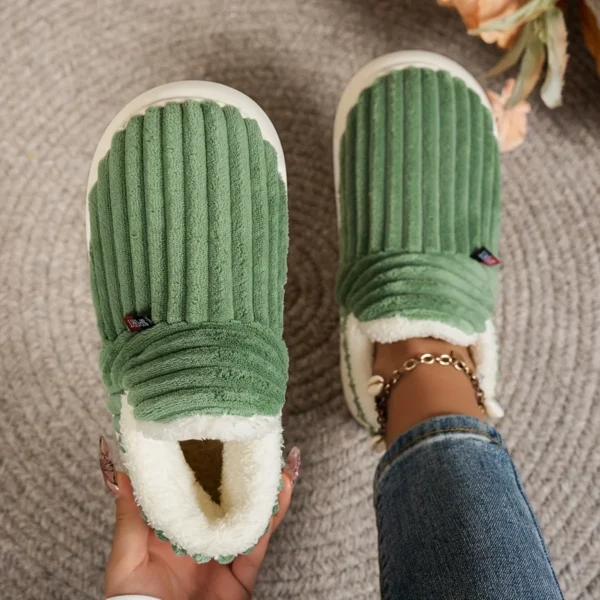 Women'S Fashion Fleece Slippers Green