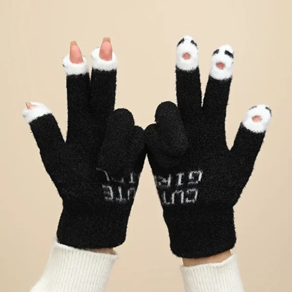 Women's Winter Gloves Open Finger Design